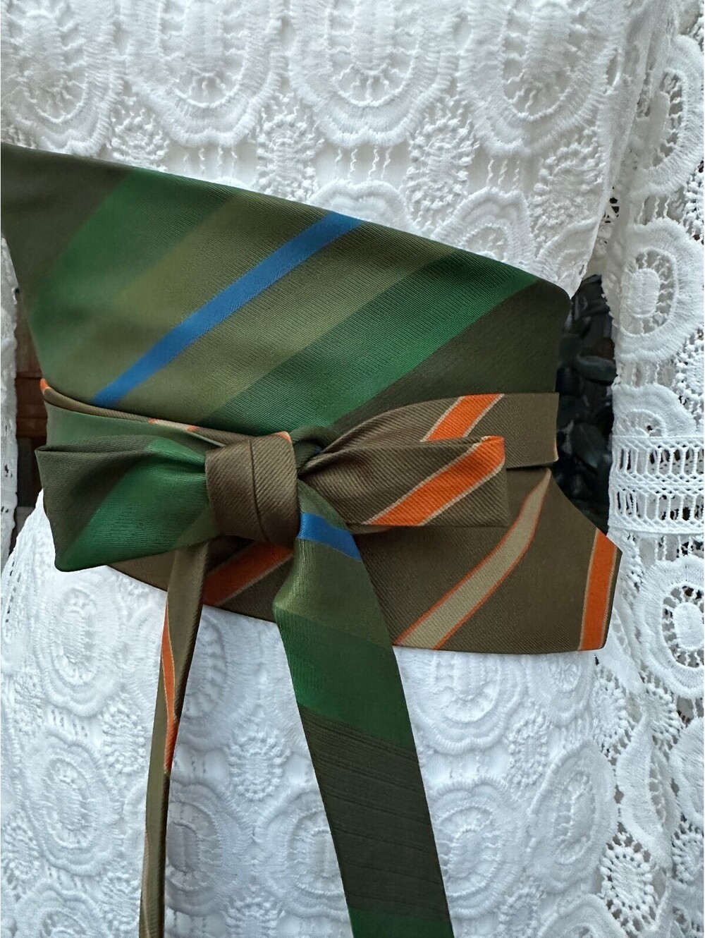 Upcycled Necktie Obi Belt | Corset Style | OOAK | OS